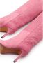 Toral Grote Laarzen Dierenprint Stiletto Hak Pink Dames - Thumbnail 4