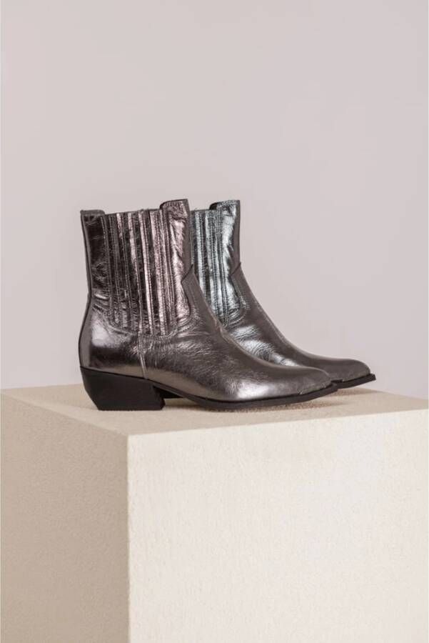 Toral Metallic Look Enkellaarzen Gray Dames