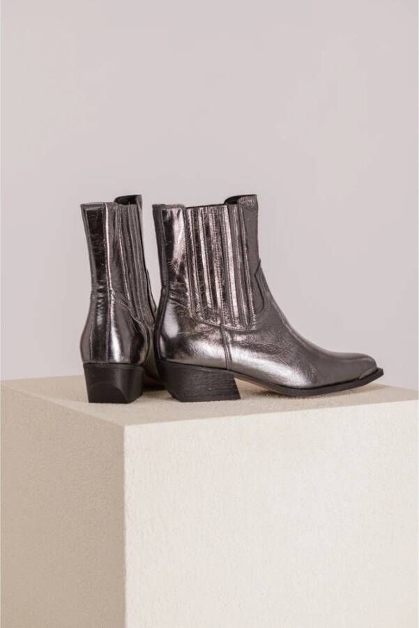 Toral Metallic Look Enkellaarzen Gray Dames