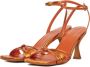 Toral Sandalen Dames Damesschoenen Leer Kitten heel hoogte Eve Oranje - Thumbnail 4