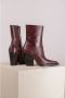 Toral Western Stijl Leren Laars Red Dames - Thumbnail 2