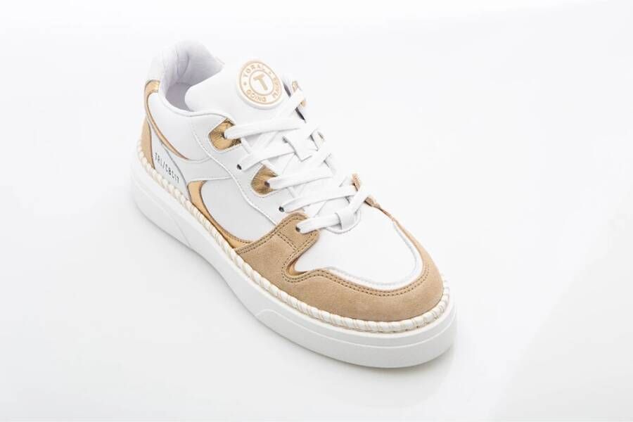 Toral Witte Leren Sneaker met Gouden Accenten Multicolor Dames Schoenen
