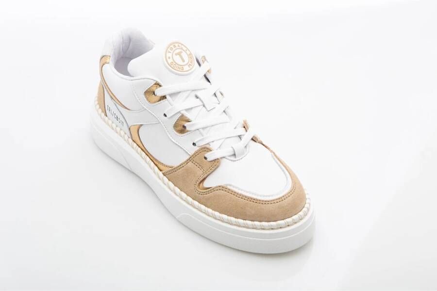 Toral Witte Leren Sneaker met Gouden Accenten Multicolor Dames