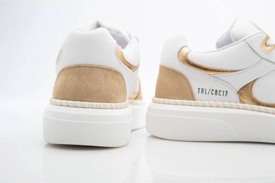 Toral Witte Leren Sneaker met Gouden Accenten Multicolor Dames