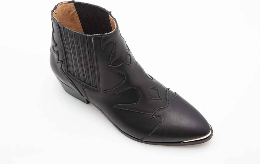 Toral Zwarte Metalen Enkellaarsjes Black Dames