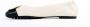 TORY BURCH Crèmekleurige Claire Leren Ballerina met Zwarte Contrastneus Beige Dames - Thumbnail 4