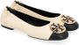 TORY BURCH Crèmekleurige Claire Leren Ballerina met Zwarte Contrastneus Beige Dames - Thumbnail 14