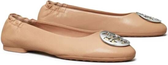 TORY BURCH Beige Leren Ballerina`s Beige Dames