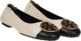 TORY BURCH Crèmekleurige Claire Leren Ballerina met Zwarte Contrastneus Beige Dames - Thumbnail 2