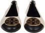 TORY BURCH Crèmekleurige Claire Leren Ballerina met Zwarte Contrastneus Beige Dames - Thumbnail 4