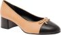 TORY BURCH Strik Detail Leren Pumps met Hak Brown Dames - Thumbnail 2