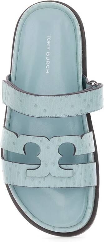 Tory Burch Blauwe leren sandalen met patchlogo