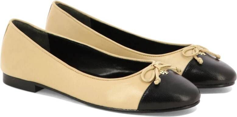 TORY BURCH Bow Ballet Flats Beige Dames