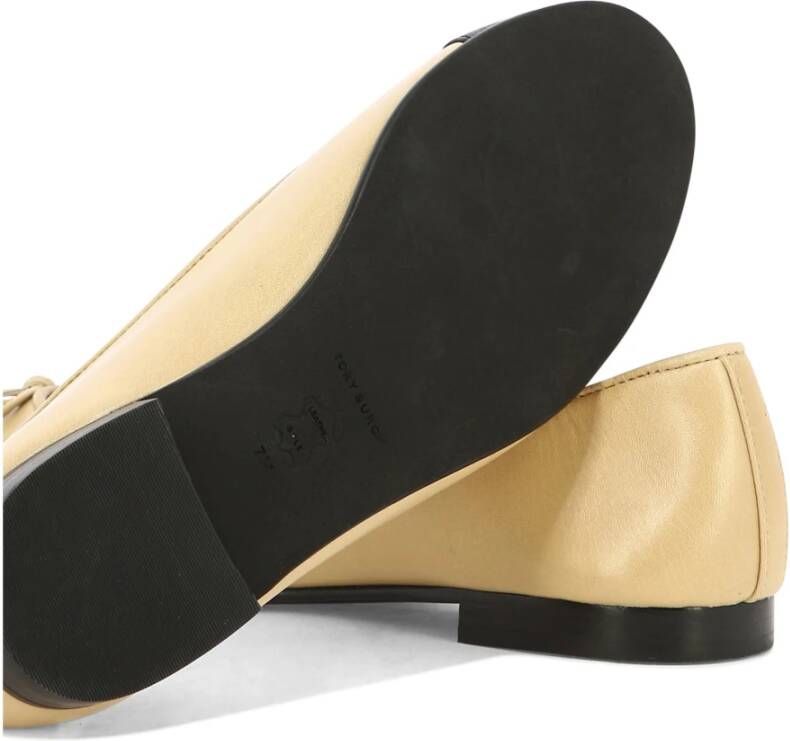 TORY BURCH Bow Ballet Flats Beige Dames