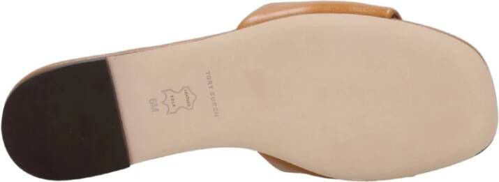 Tory Burch Bruine leren sandalen met kwastjes