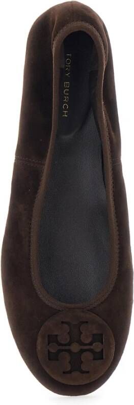 Tory Burch Bruine Platte Schoenen Minnie Travel Ballet