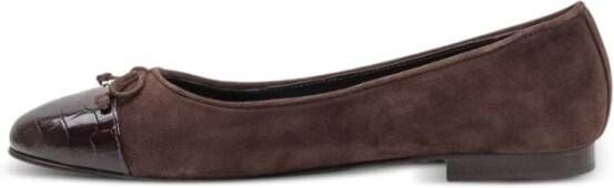 Tory Burch Bruine Suède Ballerina Flats