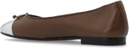 TORY BURCH Cap-Toe leren ballerinas Brown Dames