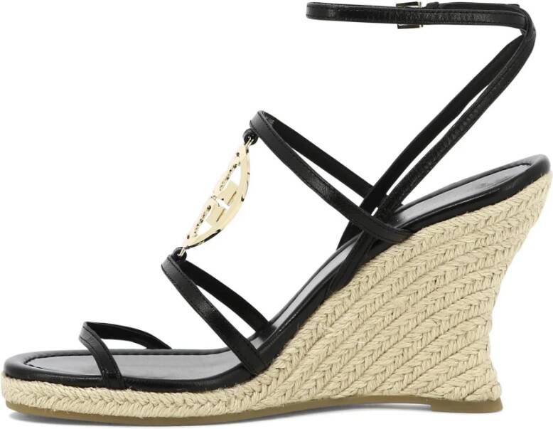 TORY BURCH Capri Miller Leren Sandalen Black Dames