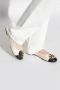 TORY BURCH Crèmekleurige Claire Leren Ballerina met Zwarte Contrastneus Beige Dames - Thumbnail 13