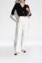 TORY BURCH Crèmekleurige Claire Leren Ballerina met Zwarte Contrastneus Beige Dames - Thumbnail 14