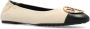 TORY BURCH Crèmekleurige Claire Leren Ballerina met Zwarte Contrastneus Beige Dames - Thumbnail 15