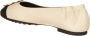 TORY BURCH Crèmekleurige Claire Leren Ballerina met Zwarte Contrastneus Beige Dames - Thumbnail 9