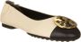 TORY BURCH Crèmekleurige Claire Leren Ballerina met Zwarte Contrastneus Beige Dames - Thumbnail 8