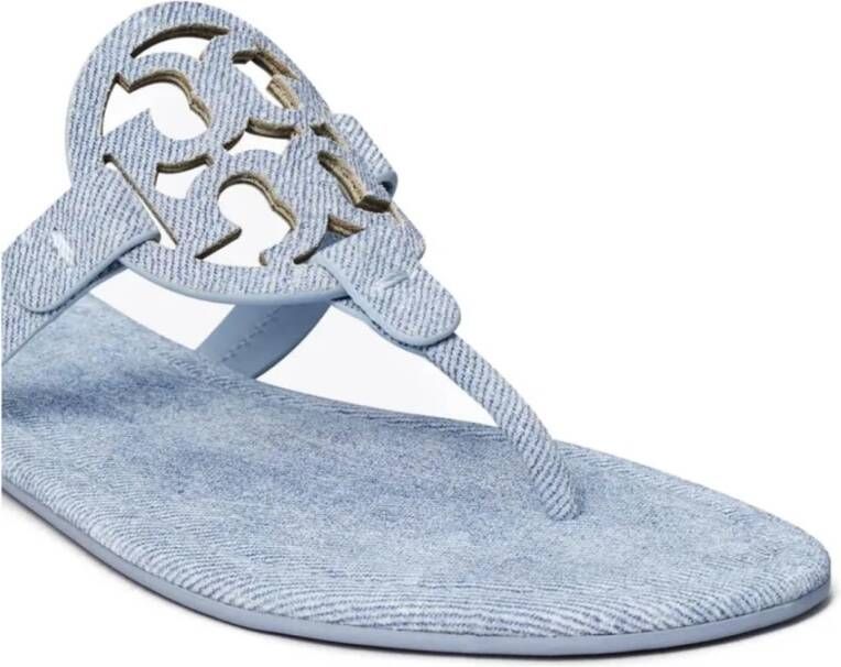 Tory Burch Denim Sandalen met Bedrukt Suède