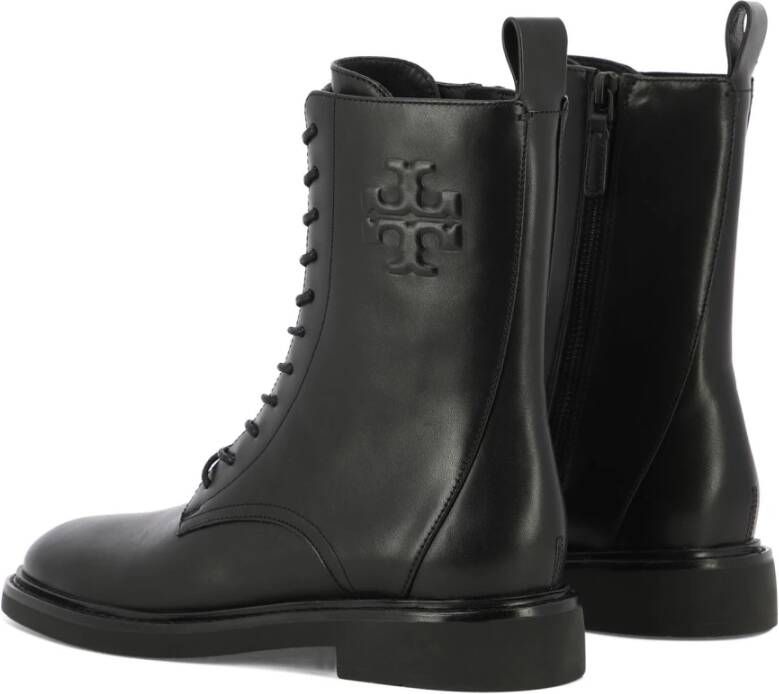 TORY BURCH Gestanst Logo Veterschoenen van Leer Black Dames - Foto 6