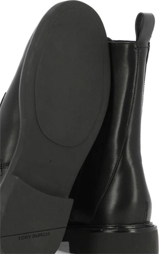TORY BURCH Gestanst Logo Veterschoenen van Leer Black Dames - Foto 7