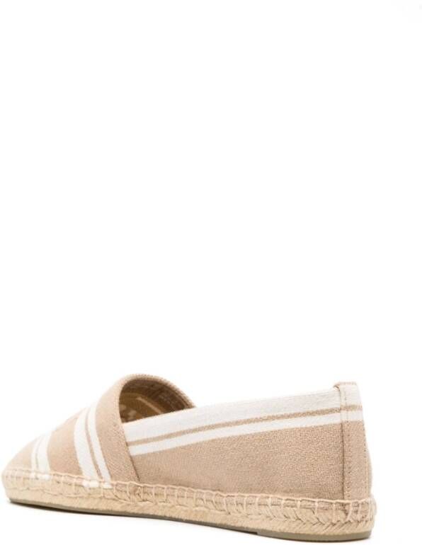 TORY BURCH Jacquard Logo Espadrilles in Cammello Ash White Beige Dames