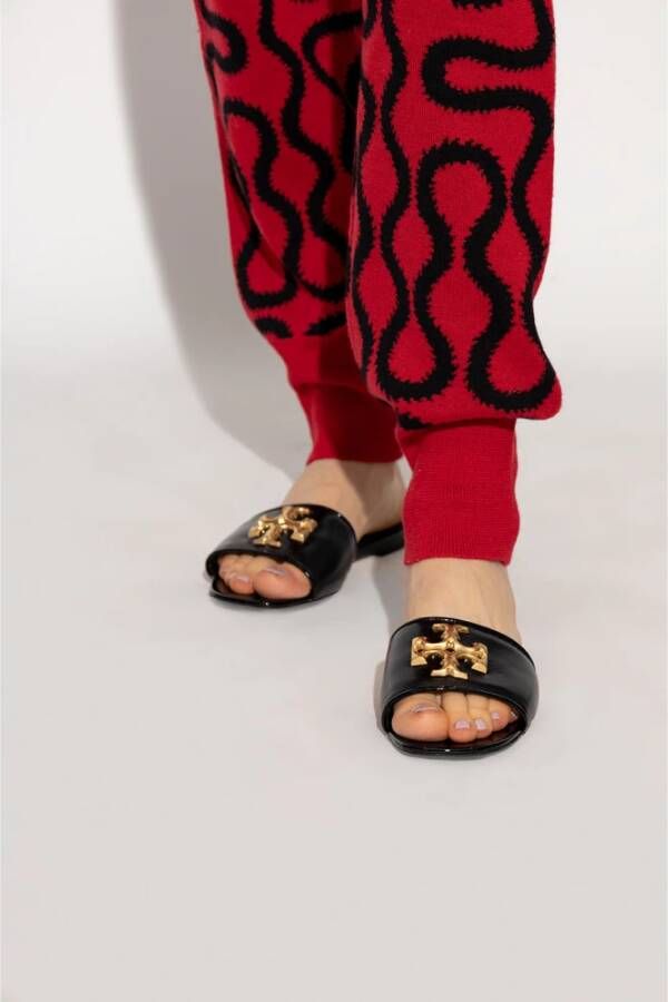 TORY BURCH Eleanor leren slides Zwart Dames