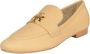 TORY BURCH Beige leren loafers met gouden logo Gray Dames - Thumbnail 4