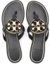 TORY BURCH Zwarte leren Miller sandaal met gouden metalen logo Black Dames - Thumbnail 4