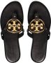 TORY BURCH Zwarte Leren Flip Flops voor Dames Zwart Dames - Thumbnail 7