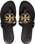 TORY BURCH Zwarte Leren Flip Flops voor Dames Zwart Dames - Thumbnail 7