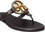 TORY BURCH Zwarte Leren Flip Flops voor Dames Zwart Dames - Thumbnail 8