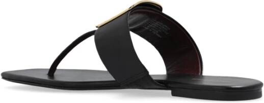 TORY BURCH Georgia flip-flops in leer Black Dames