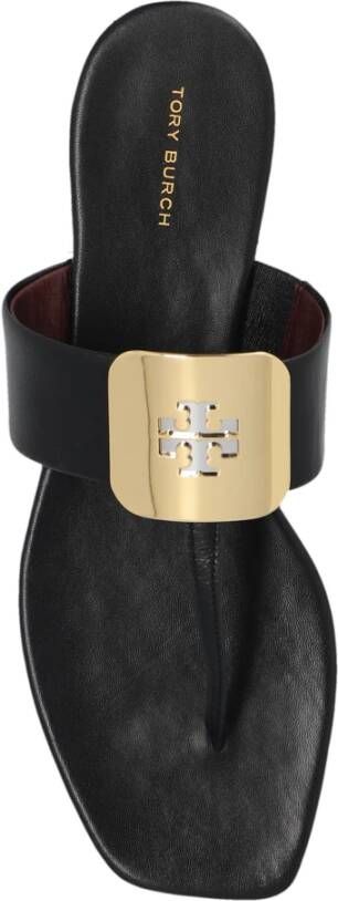 TORY BURCH Georgia flip-flops in leer Black Dames