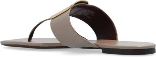 TORY BURCH Georgia flip-flops in leer Beige Dames