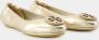 TORY BURCH Logo Plaque Leren Ballerina Elastische Hiel Yellow Dames - Thumbnail 6