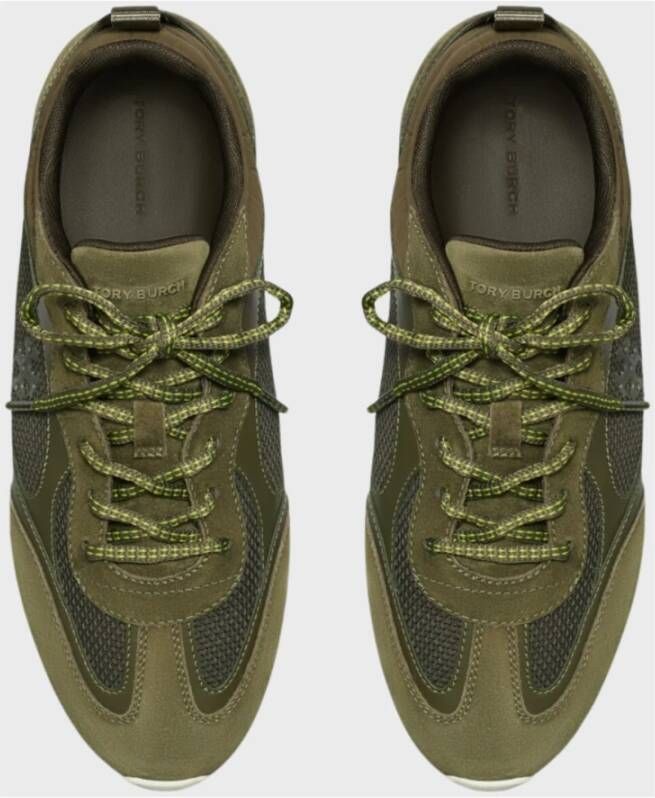 Tory Burch Groene Explorer Lage Sneaker