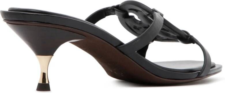 TORY BURCH Zwarte Miller Bombé Sandalen van Kalfsleer Zwart Dames