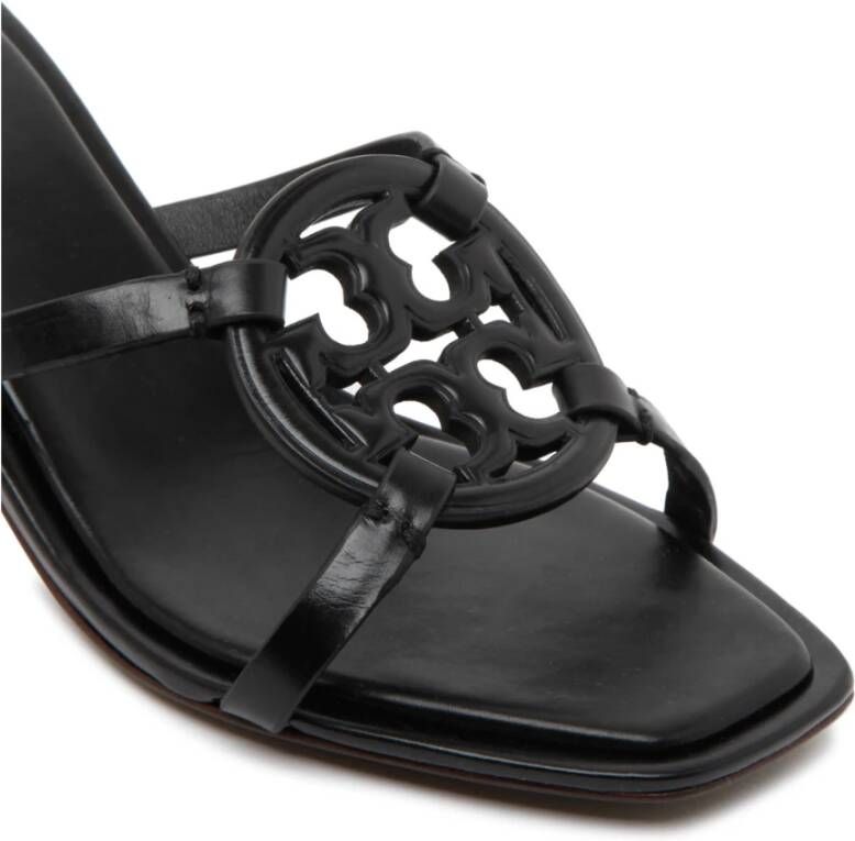 TORY BURCH Zwarte Miller Bombé Sandalen van Kalfsleer Zwart Dames