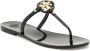 TORY BURCH Iconische Goudkleurige Double T Rubberen Teenslippers Black Dames - Thumbnail 11