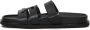 Tory Burch Zwarte leren slide sandalen - Thumbnail 2