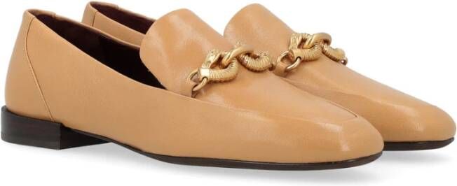 TORY BURCH Jessa Leren Loafer in Cuoio Beige Dames