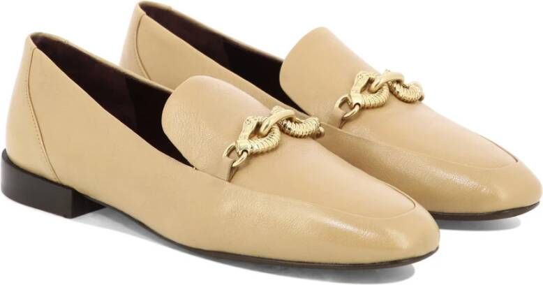 TORY BURCH Jessa Loafers Leren Schoenen Beige Dames