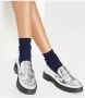 TORY BURCH Metallic Eco Leren Loafers Ronde Neus Gray Dames - Thumbnail 7